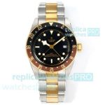 Swiss copy Tudor New Black Bay GMT Brown & Black Bezel 2824 Two-tone Steel Watch 